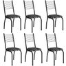 kit 6 cadeira 262 preto mosaico silver