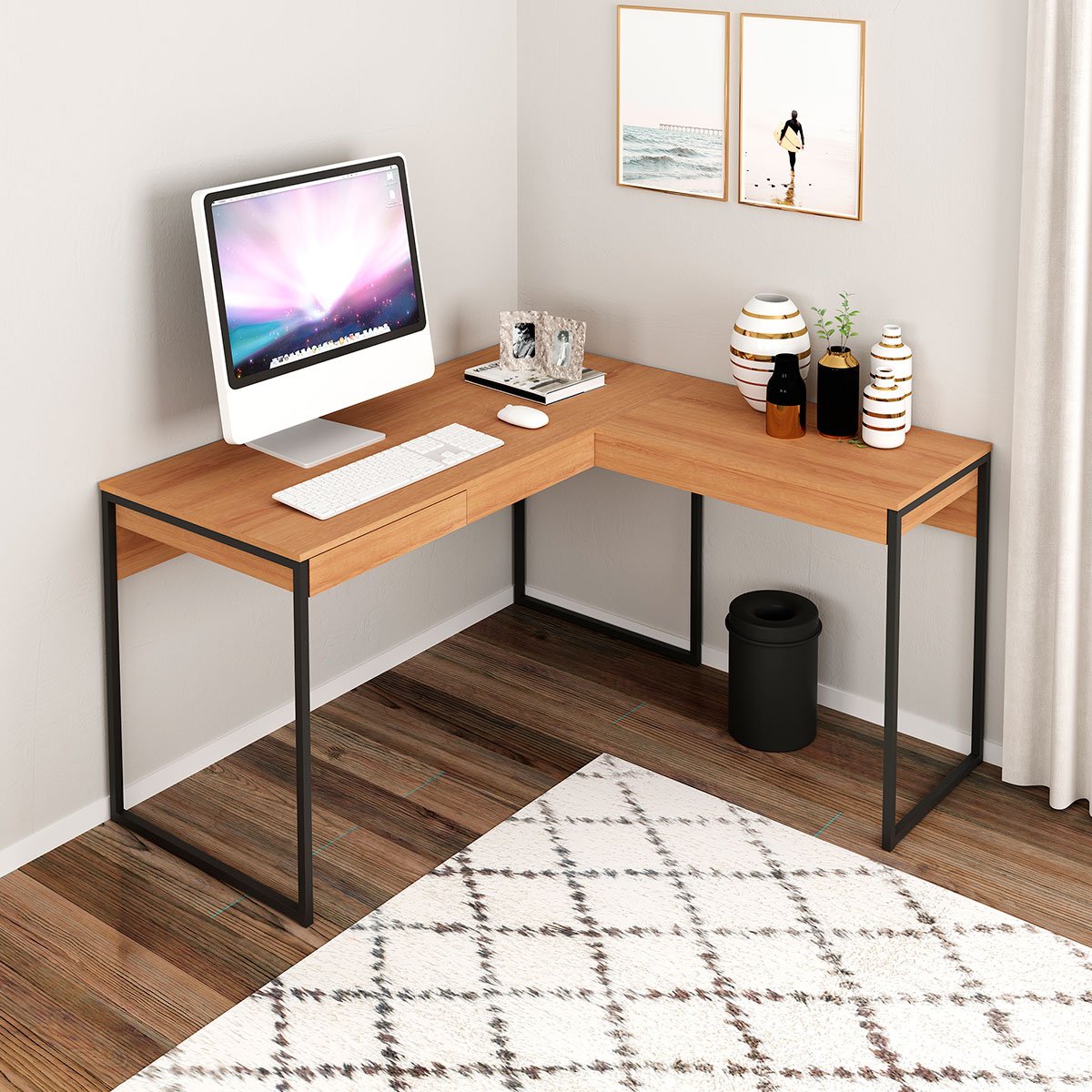 mesa para escritorio angular me4157 amendoa preto3