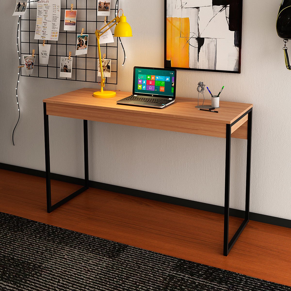 mesa para escritorio me4160 amendoa preto7