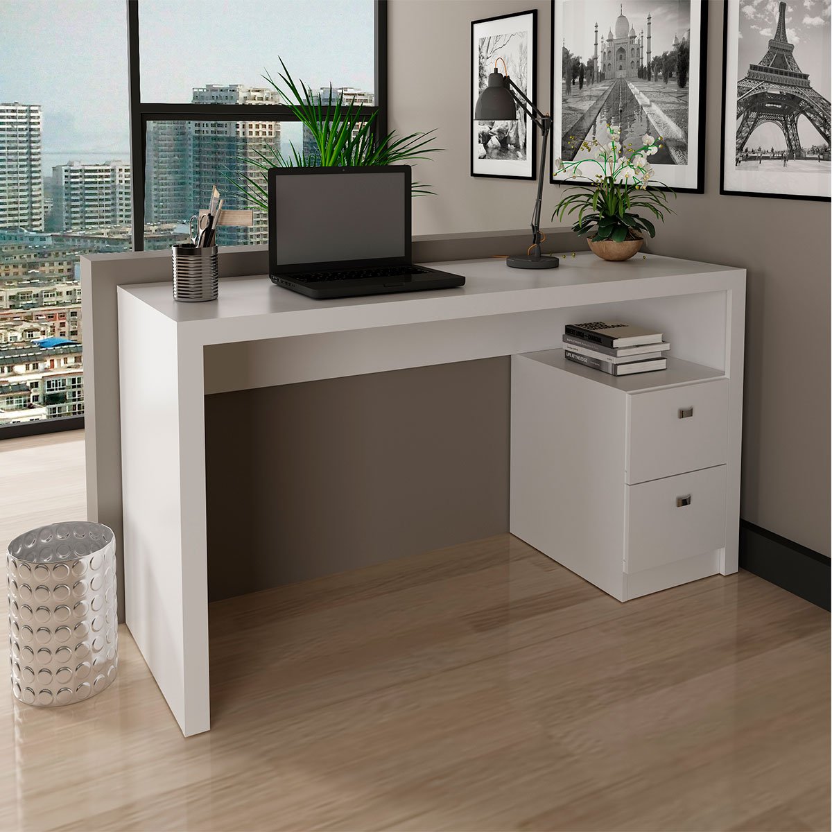 mesa para escritorio 2 gavetas me4130 branco4