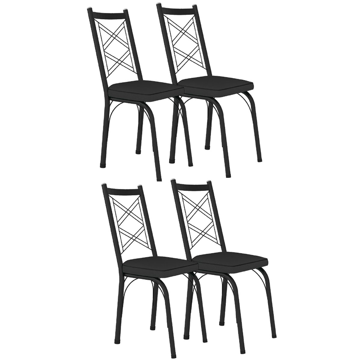 kit 4 cadeiras 143 preto preto