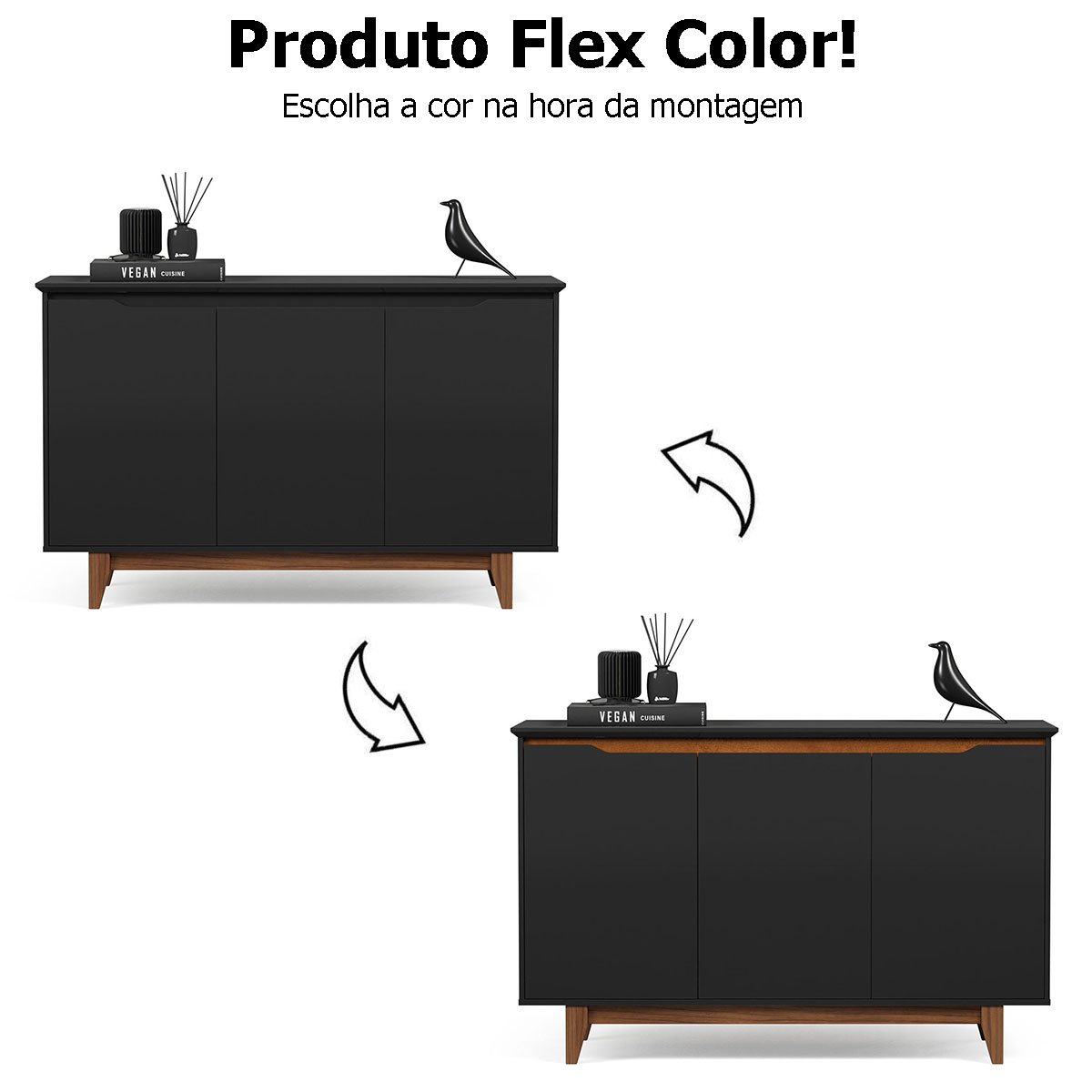 flow 3 portas preto flex color