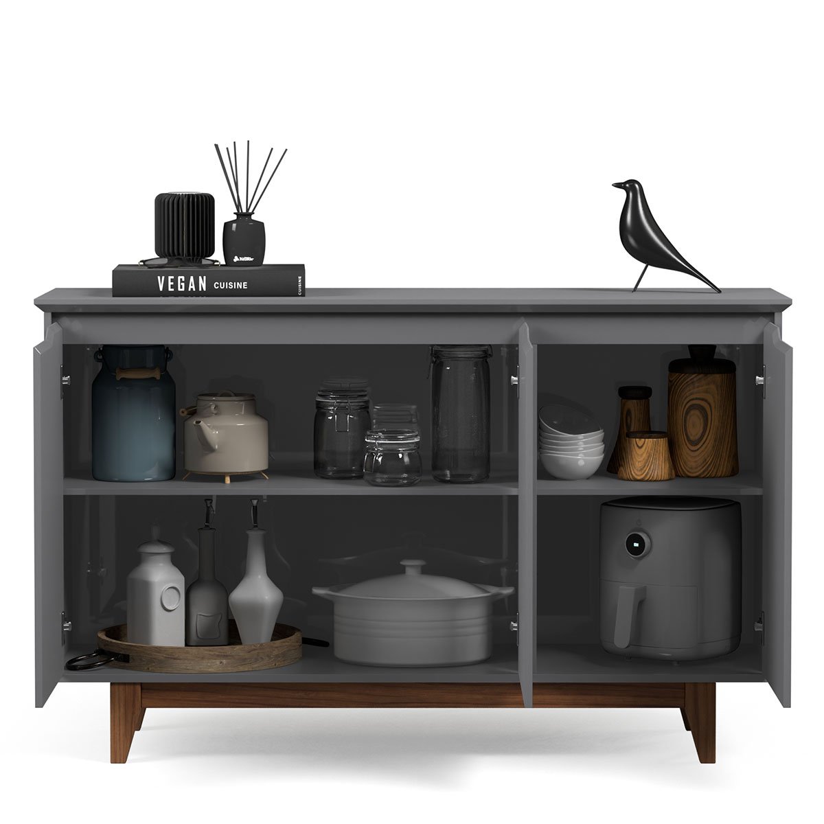 flow 3 portas cinza aberto