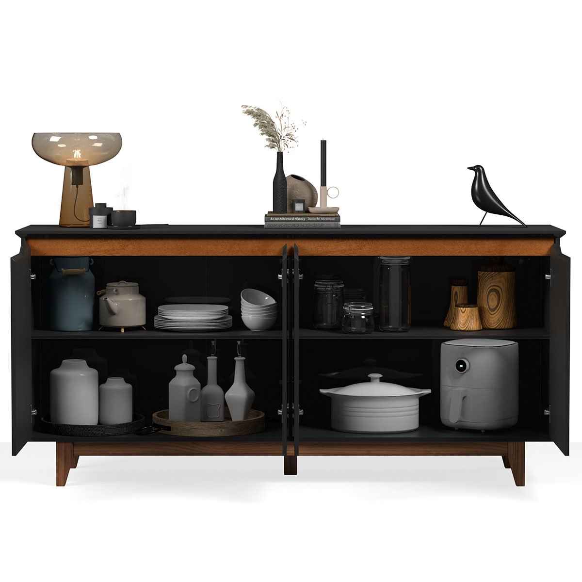 flow 4 portas preto flex aberto