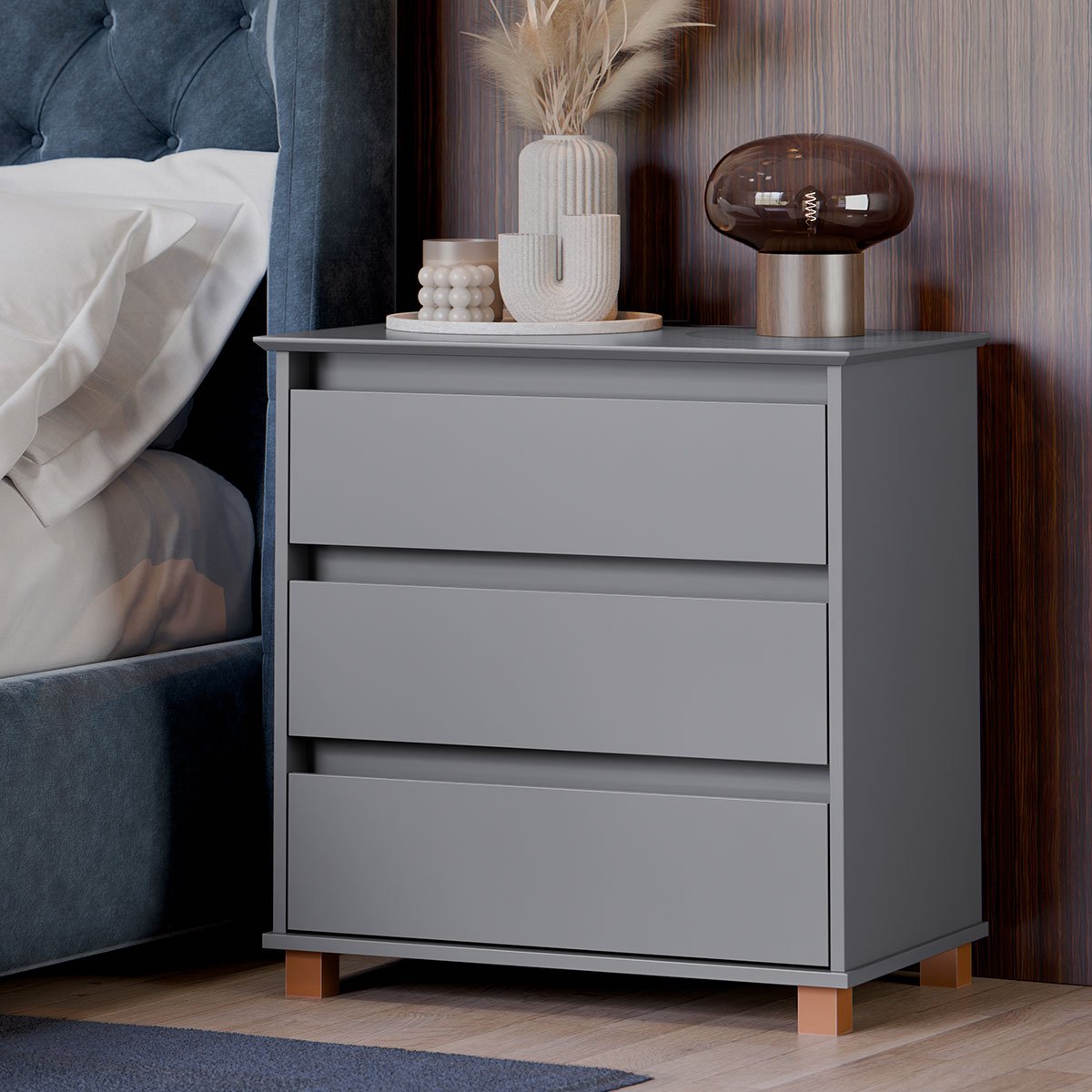 mini comoda cinza ambiente