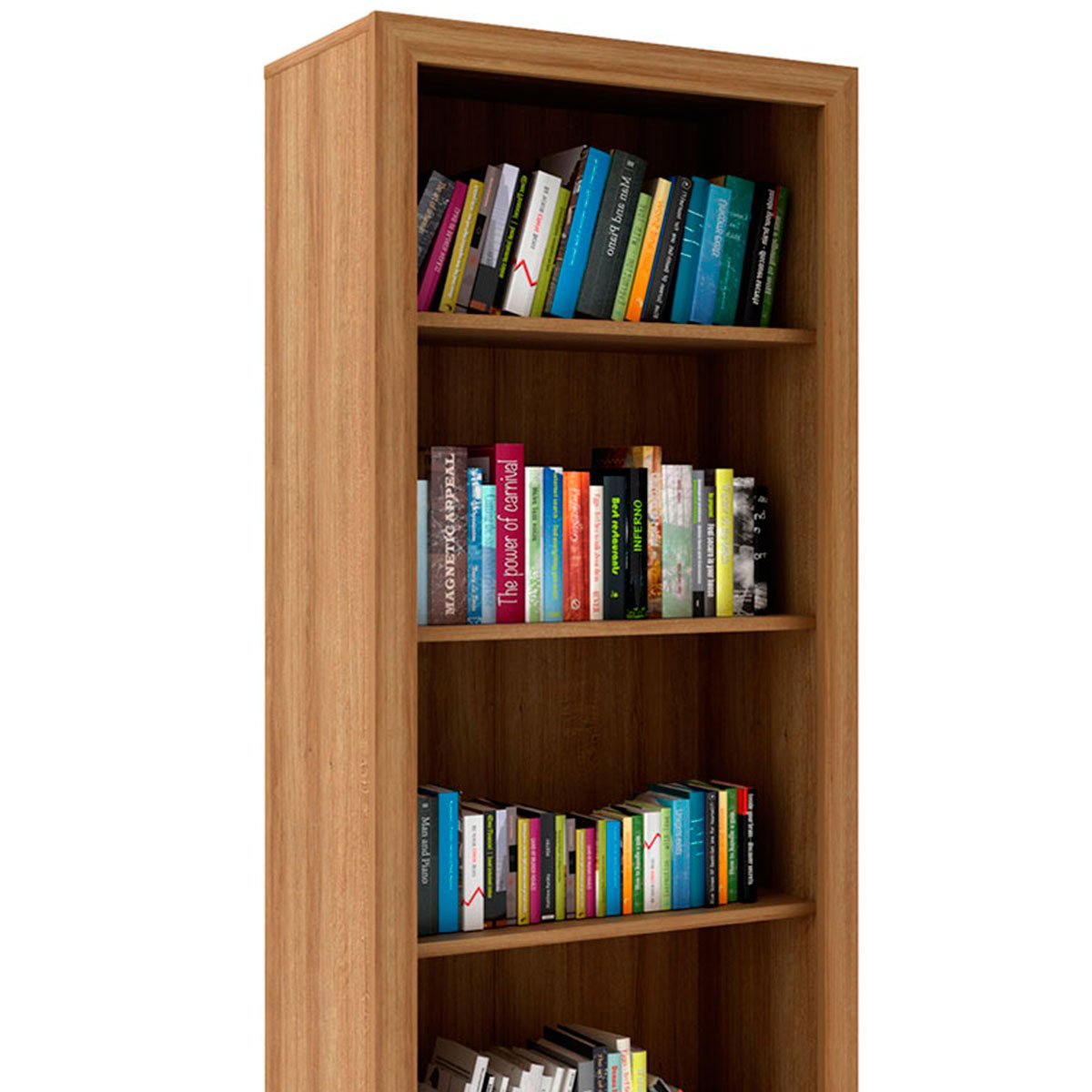 estante armario alta livreiro multiuso office 5 prateleiras me4104 amendoa6