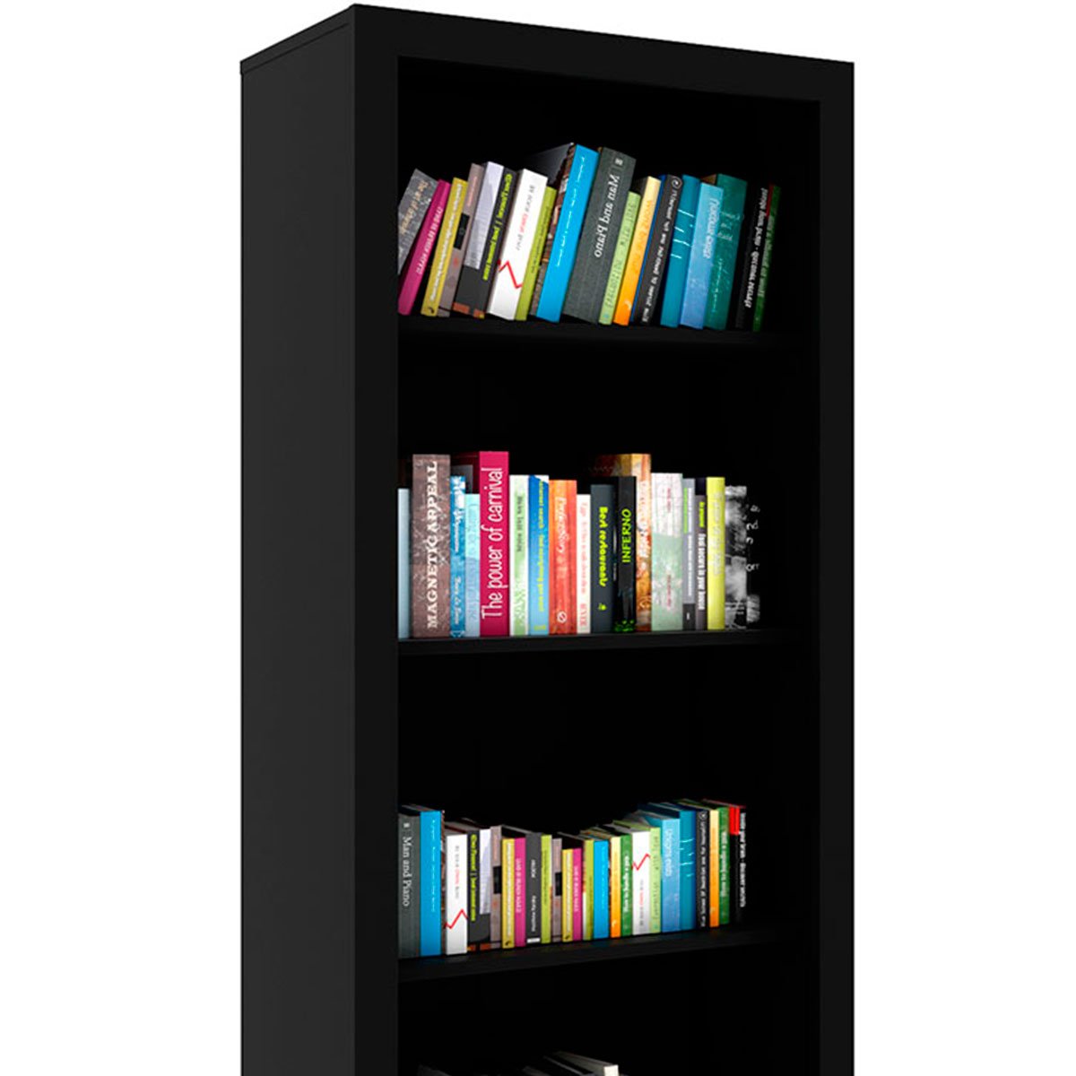 estante armario alta livreiro multiuso office 5 prateleiras me4104 preto4