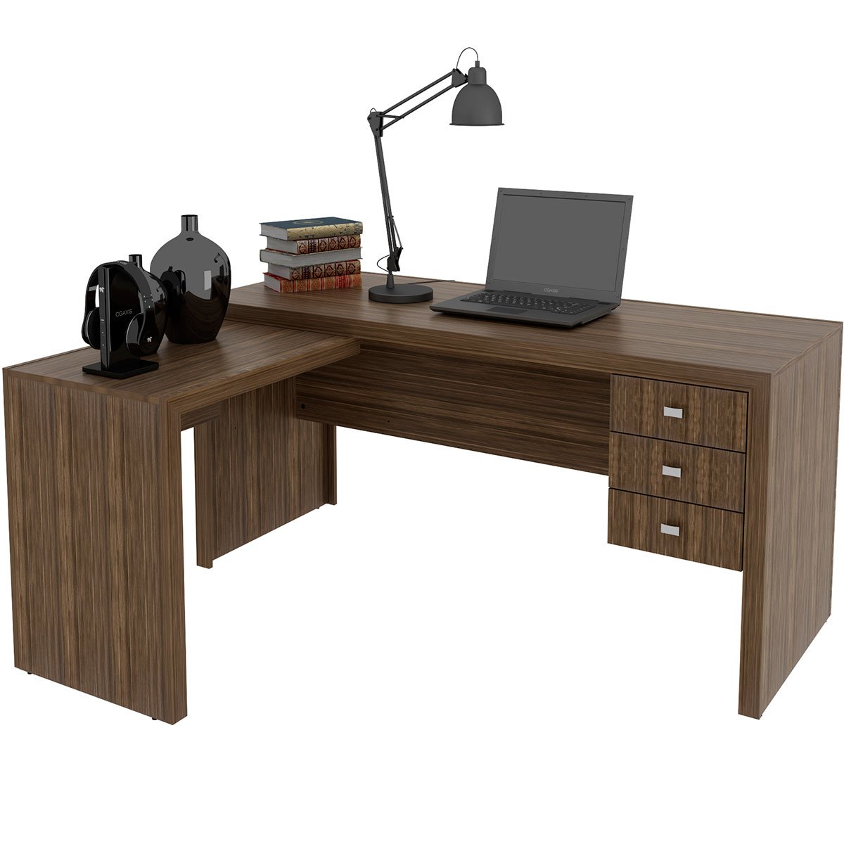 mesa para escritorio montagem reversivel me4106 nogal