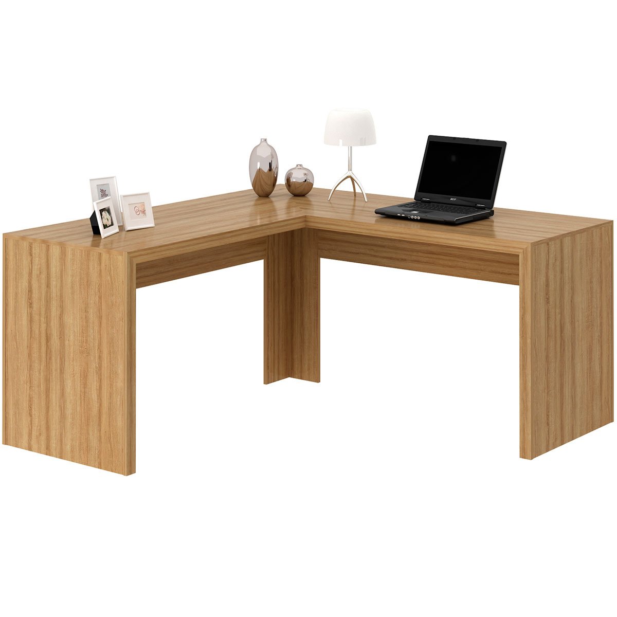 mesa para escritorio angular me4116 amendoa