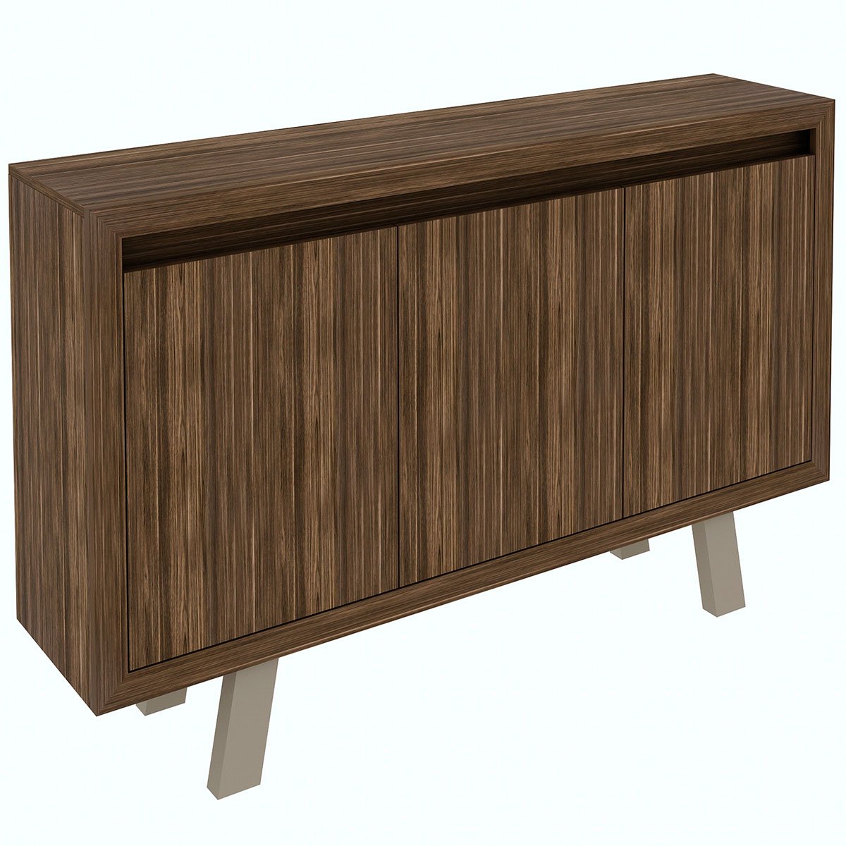 balcao para escritorio com 3 portas me 4120 nogal