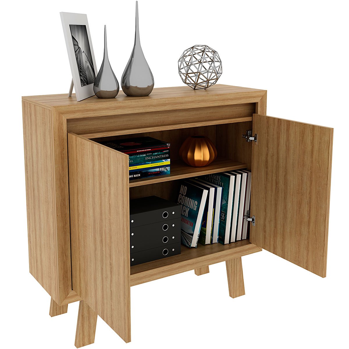 balcao para escritorio com 2 portas e 1 prateleira me4187 amendoa1