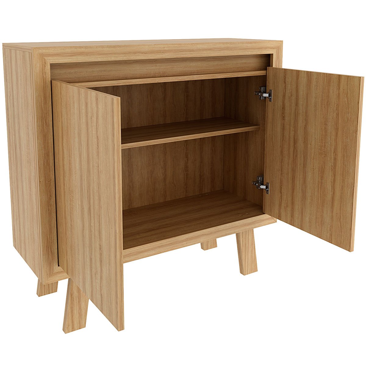 balcao para escritorio com 2 portas e 1 prateleira me4187 amendoa3