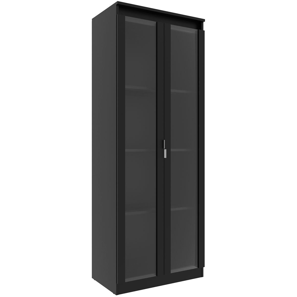armario para escritorio com 2 portas de vidro e 4 prateleiras me4189 preto2