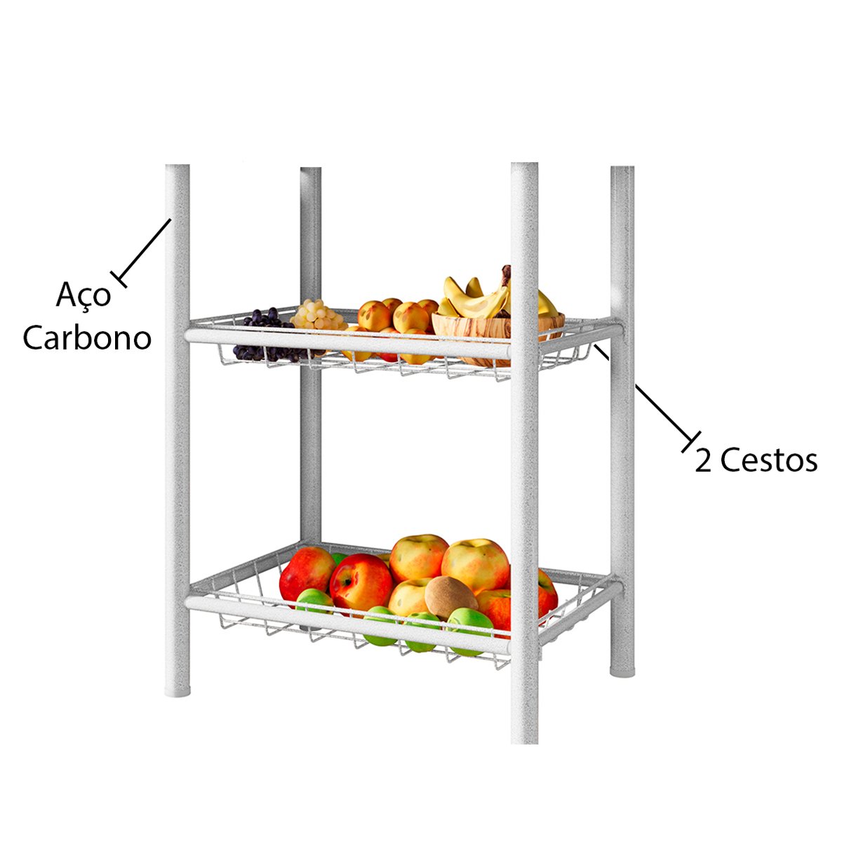 11 fruteira s tampo granito 2 cestos aco carbono carol