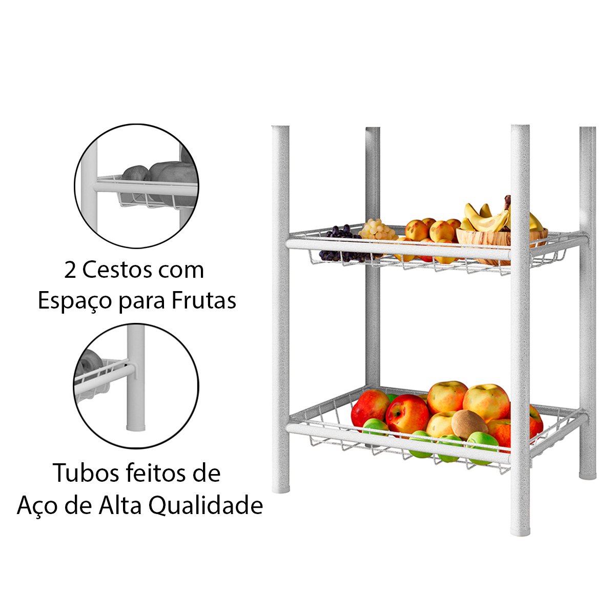 15 fruteira s tampo granito 2 cestos aco carbono carol