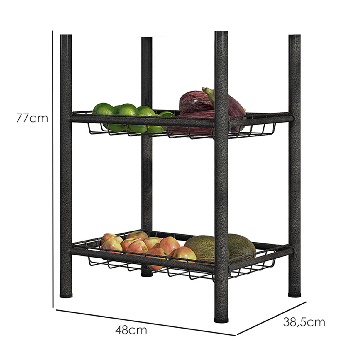16 fruteira s tampo granito 2 cestos aco carbono carol