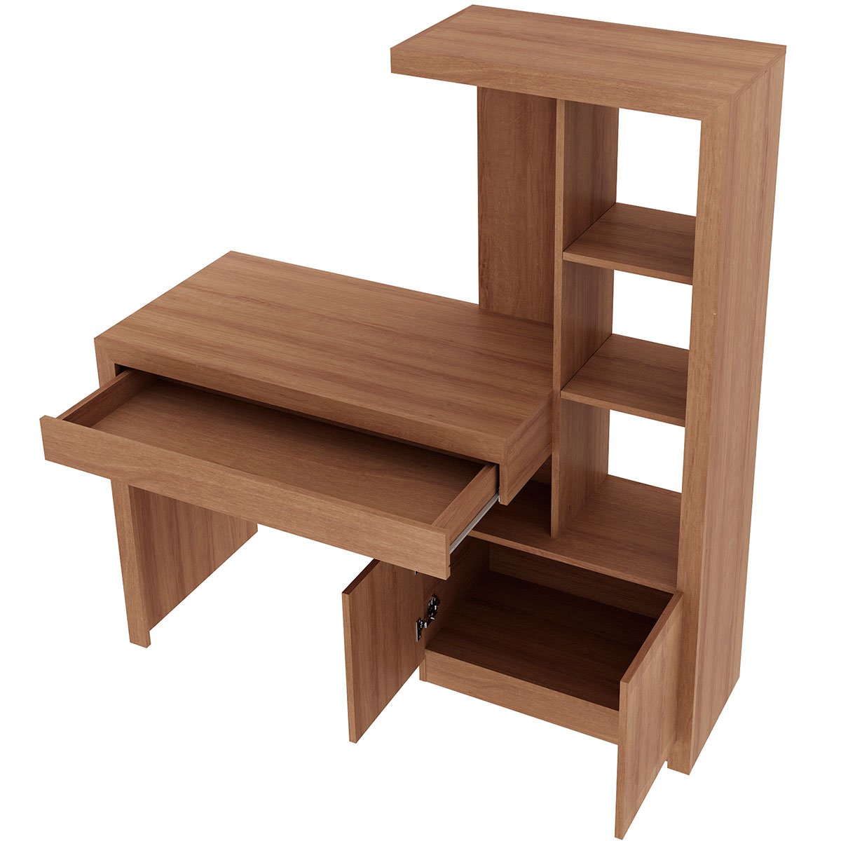 02 escrivaninha estante para escritorio 2 portas 1 gaveta