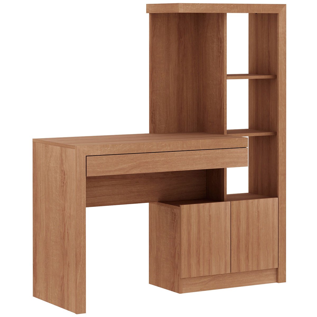 03 escrivaninha estante para escritorio 2 portas 1 gaveta