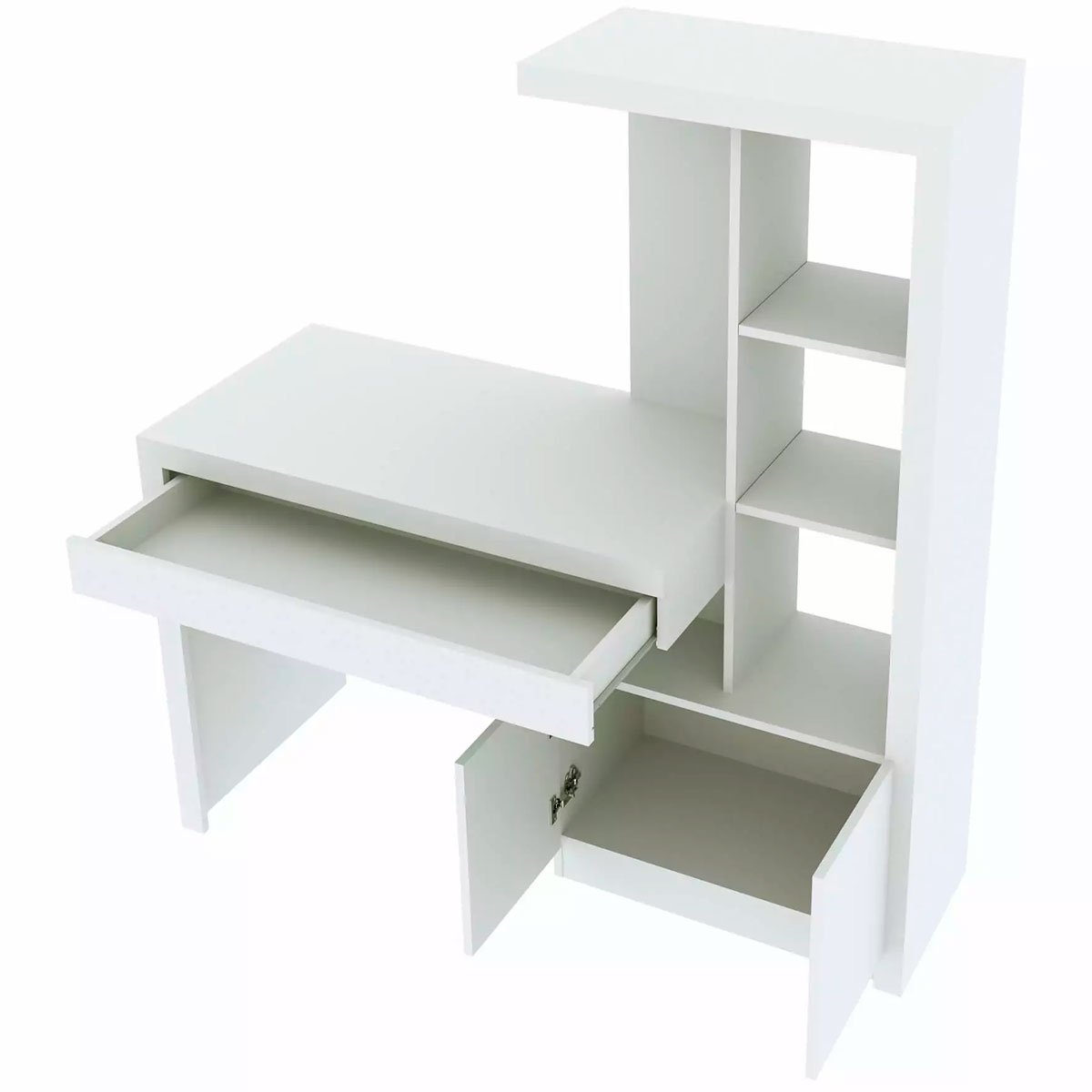 11 escrivaninha estante para escritorio 2 portas 1 gaveta