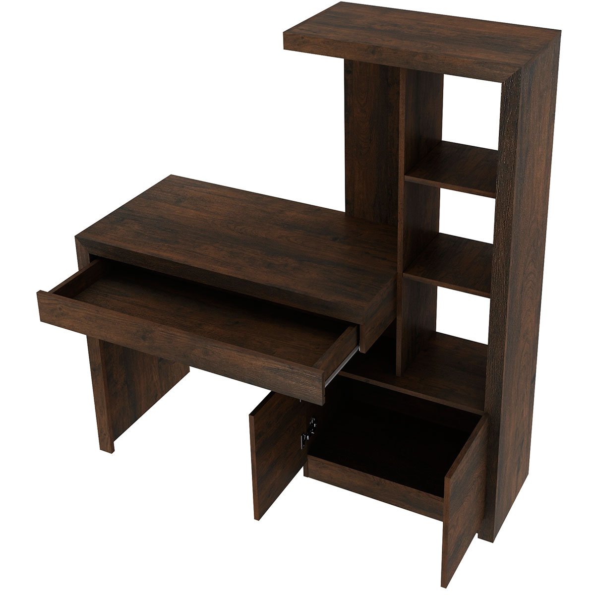 23 escrivaninha estante para escritorio 2 portas 1 gaveta