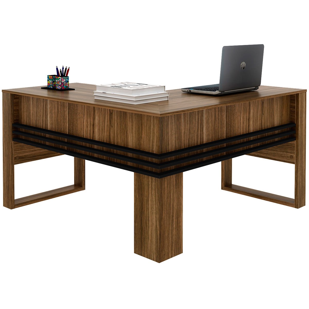 mesa para escritorio angular me4145 nogal preto1