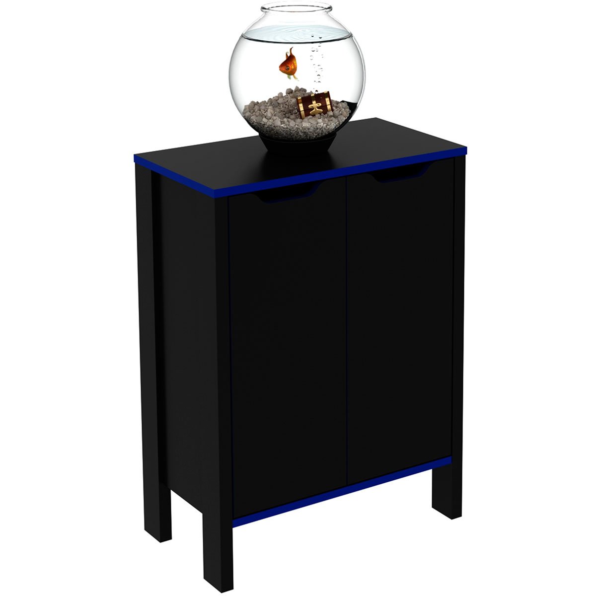 armario gamer com 2 portas me4164 preto azul