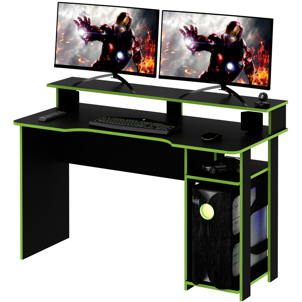 mesa gamer me4153 preto verde