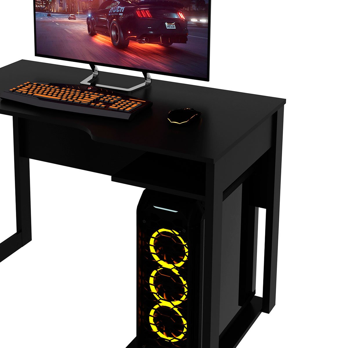 mesa gamer 105cm com 1 prateleira e porta cpu me4161 preto2