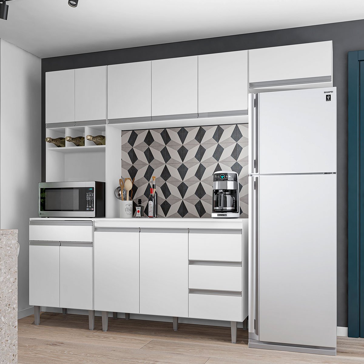 Cozinha Completa Modulada 2,40 m Adriana 5 Peças