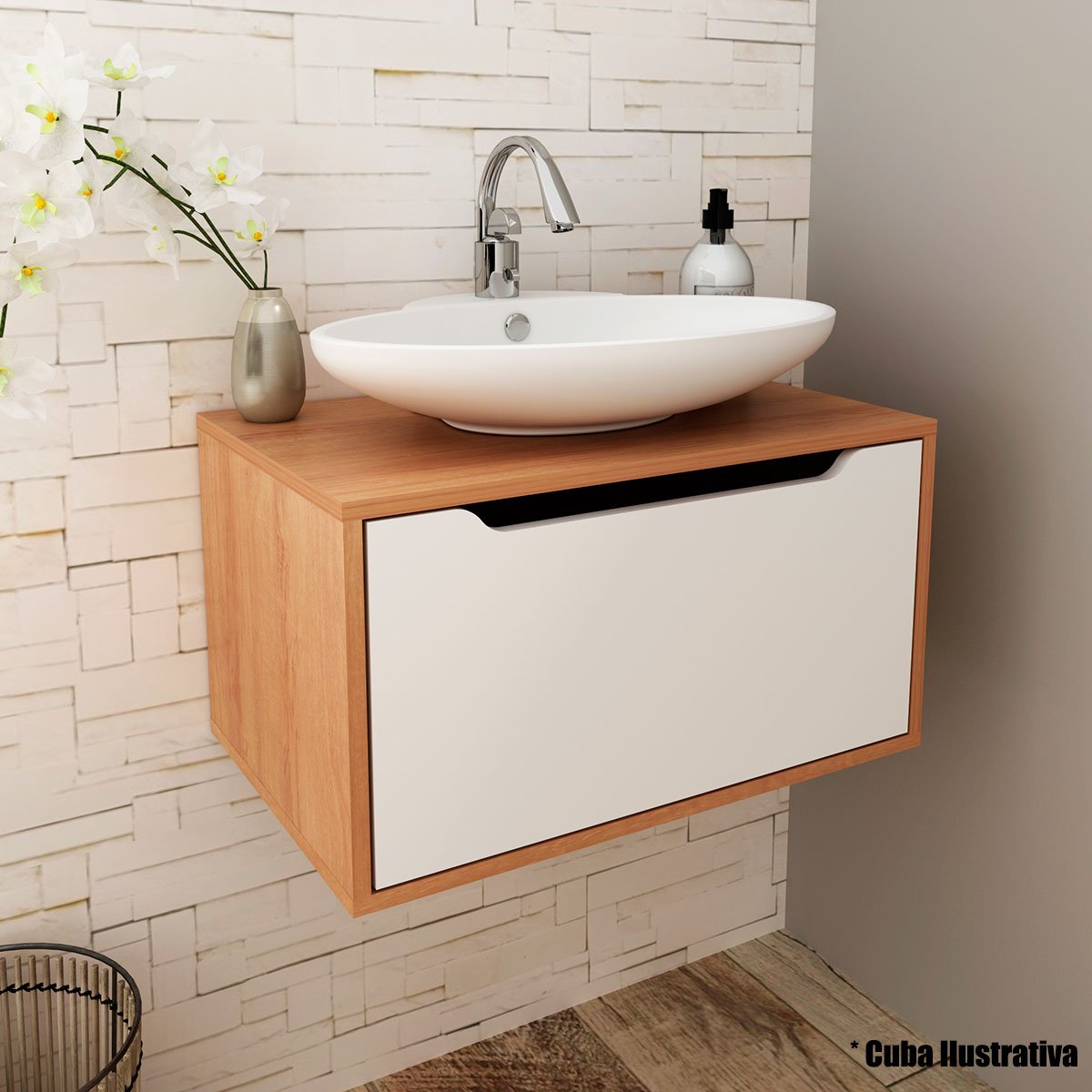 03 gabinete de banheiro 60 cm com 1 porta basculante
