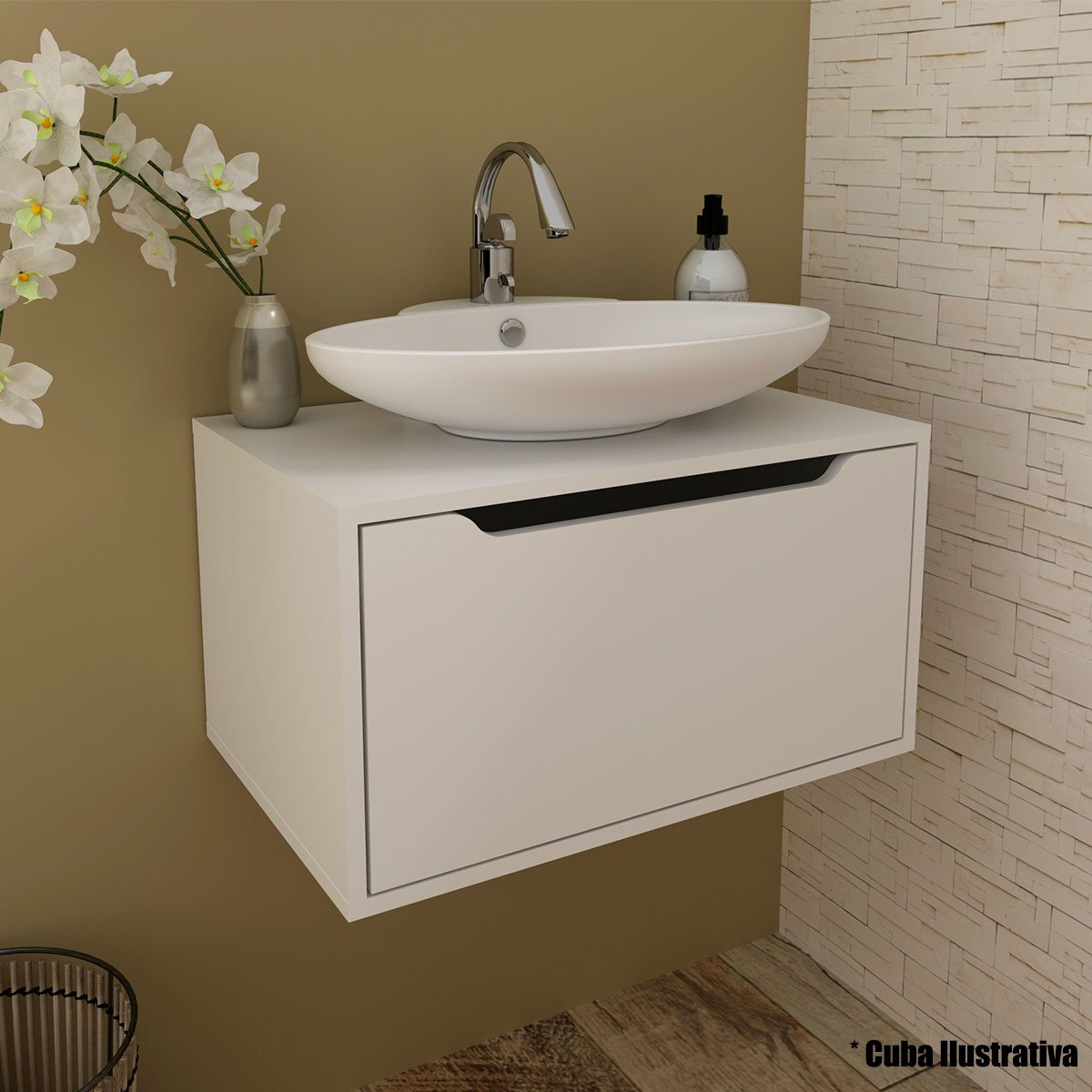 08 gabinete de banheiro 60 cm com 1 porta basculante