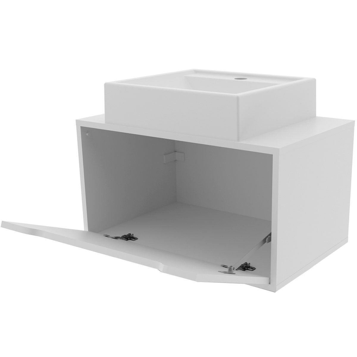 07 gabinete de banheiro 60 cm com pia cuba e 1 porta basculante