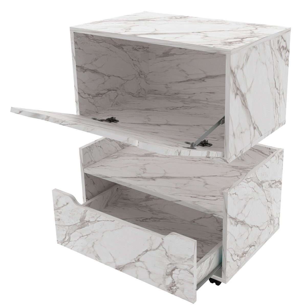 06 kit balcao e gabinete de banheiro 1 porta 1 gaveta e rodizio
