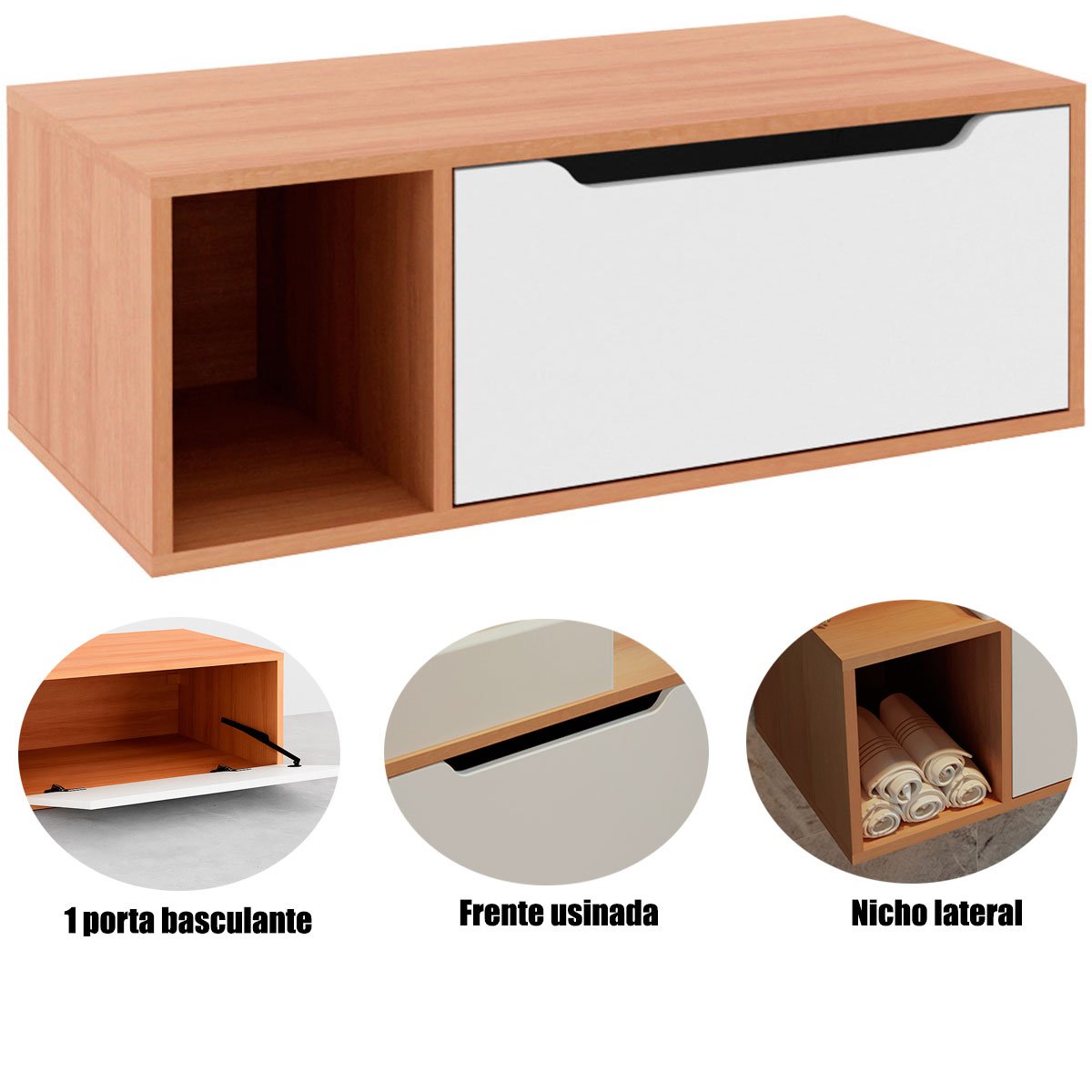 06 gabinete de banheiro 80 cm com 1 porta e nicho