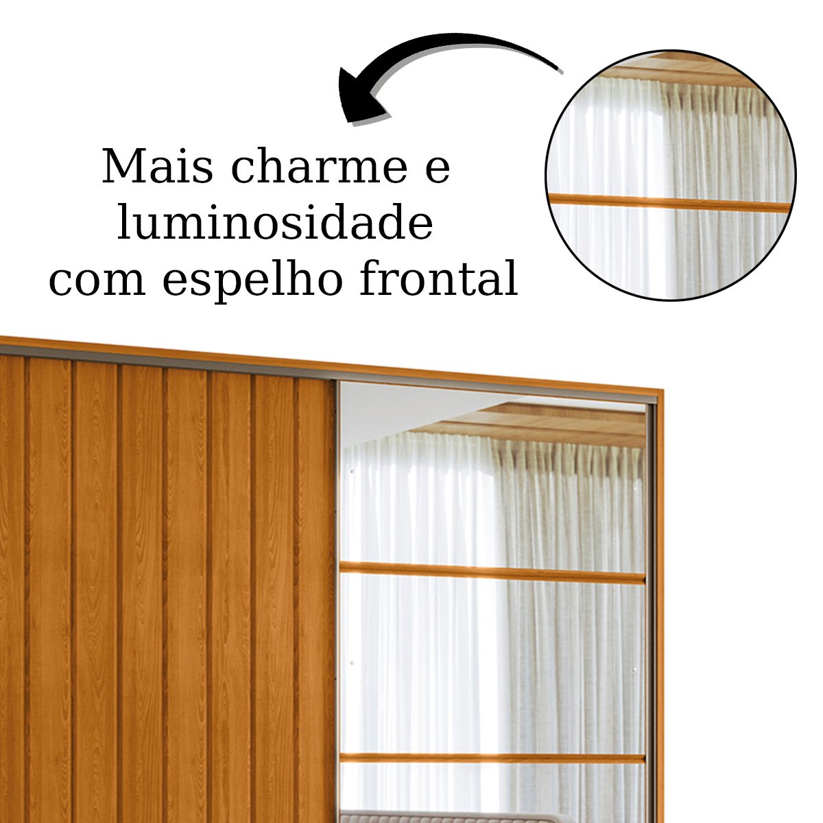 03 guarda roupa 100 mdf 2 portas de correr com espelho milan