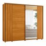 03 guarda roupa 1 porta de correr ripado espelho 100 mdf dubai