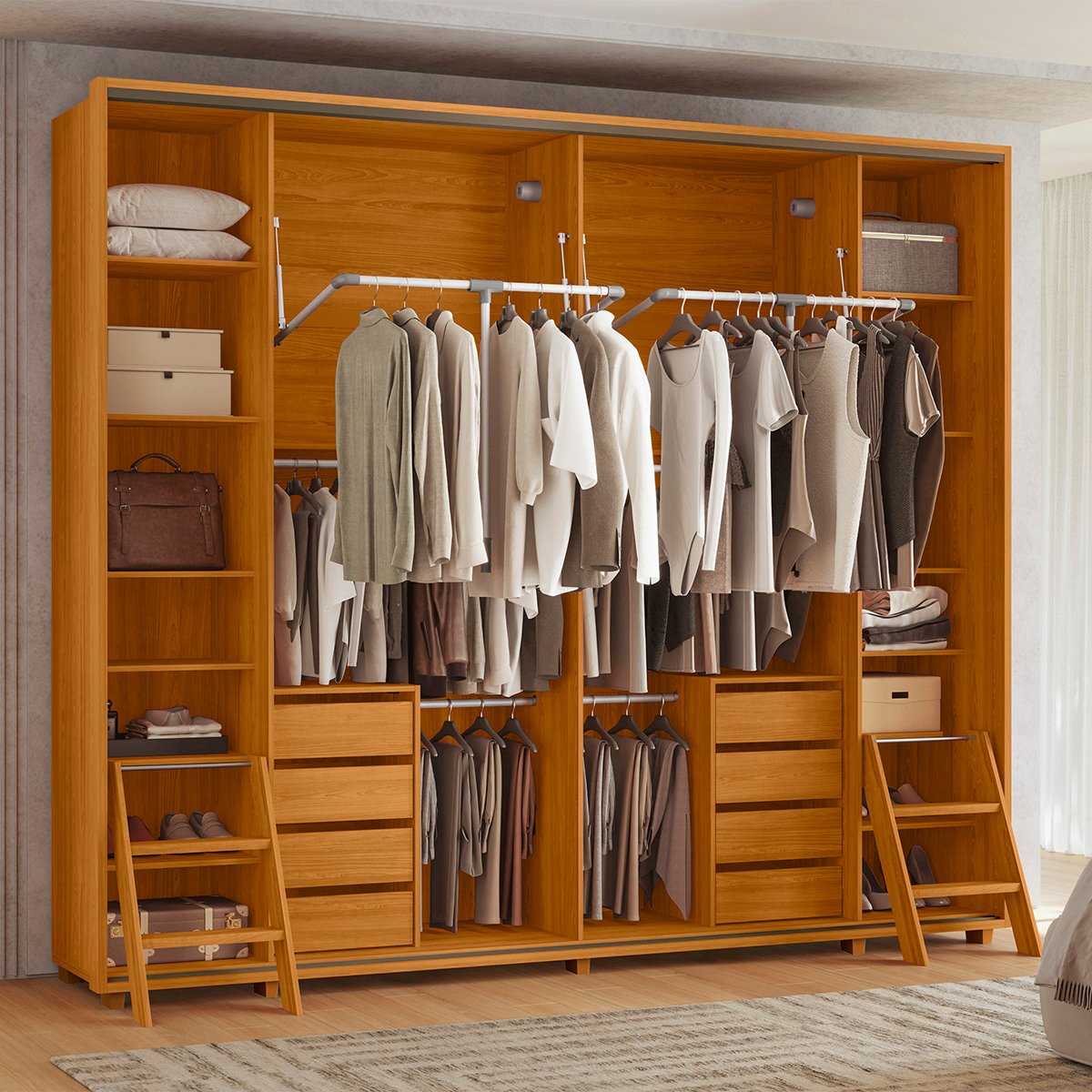 05 guarda roupa 1 porta de correr ripado espelho 100 mdf dubai