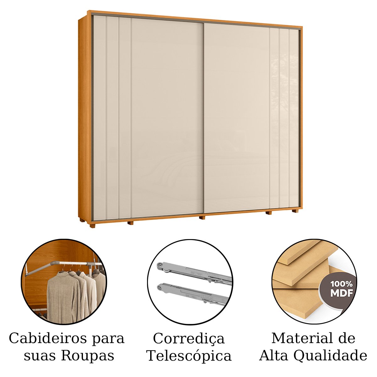 07 guarda roupa 2 portas de correr ripado 100 mdf dubai