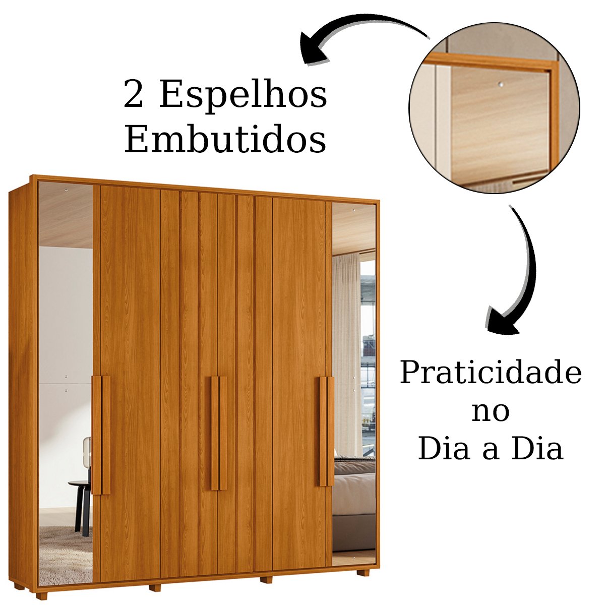 10 guarda roupa 2 portas com espelho ripado 100 mdf palladini