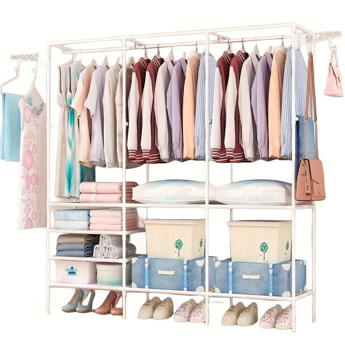 07 guarda roupa arara 3 colunas multifuncional desmontavel