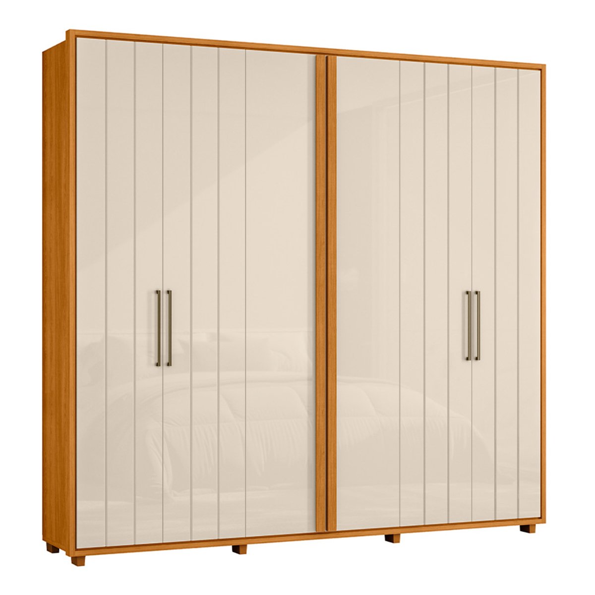 06 guarda roupa ripado 6 portas de giro 100 mdf morelli