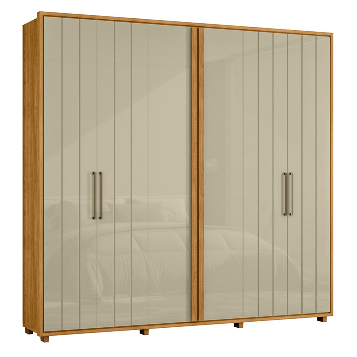 09 guarda roupa ripado 6 portas de giro 100 mdf morelli