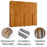 04 guarda roupa 6 portas 100 mdf ripado 278 cm venus