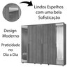 05 guarda roupa 2 portas com espelho 100 mdf ripado venus