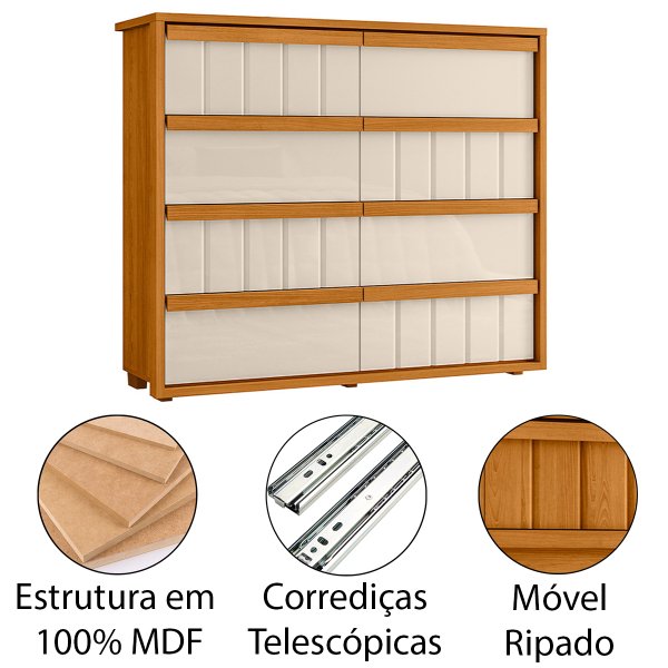 08 comoda grande 8 gavetas 100 mdf ripada talita