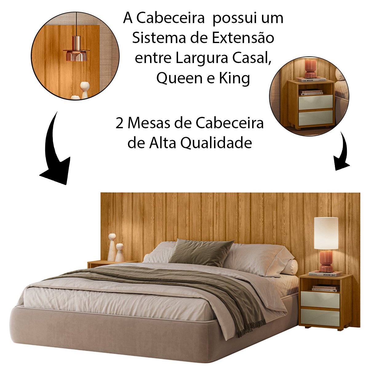 13 cabeceira extensivel 100 mdf ripado com mesas laterais fiona