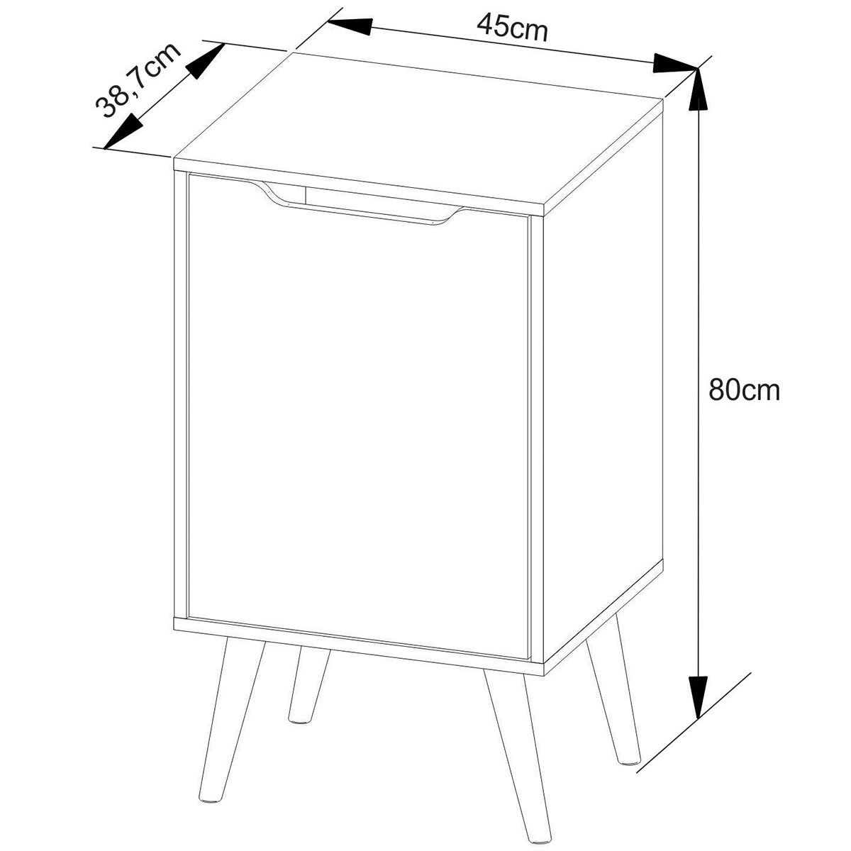 03 gabinete para banheiro 45 cm com 1 porta retro