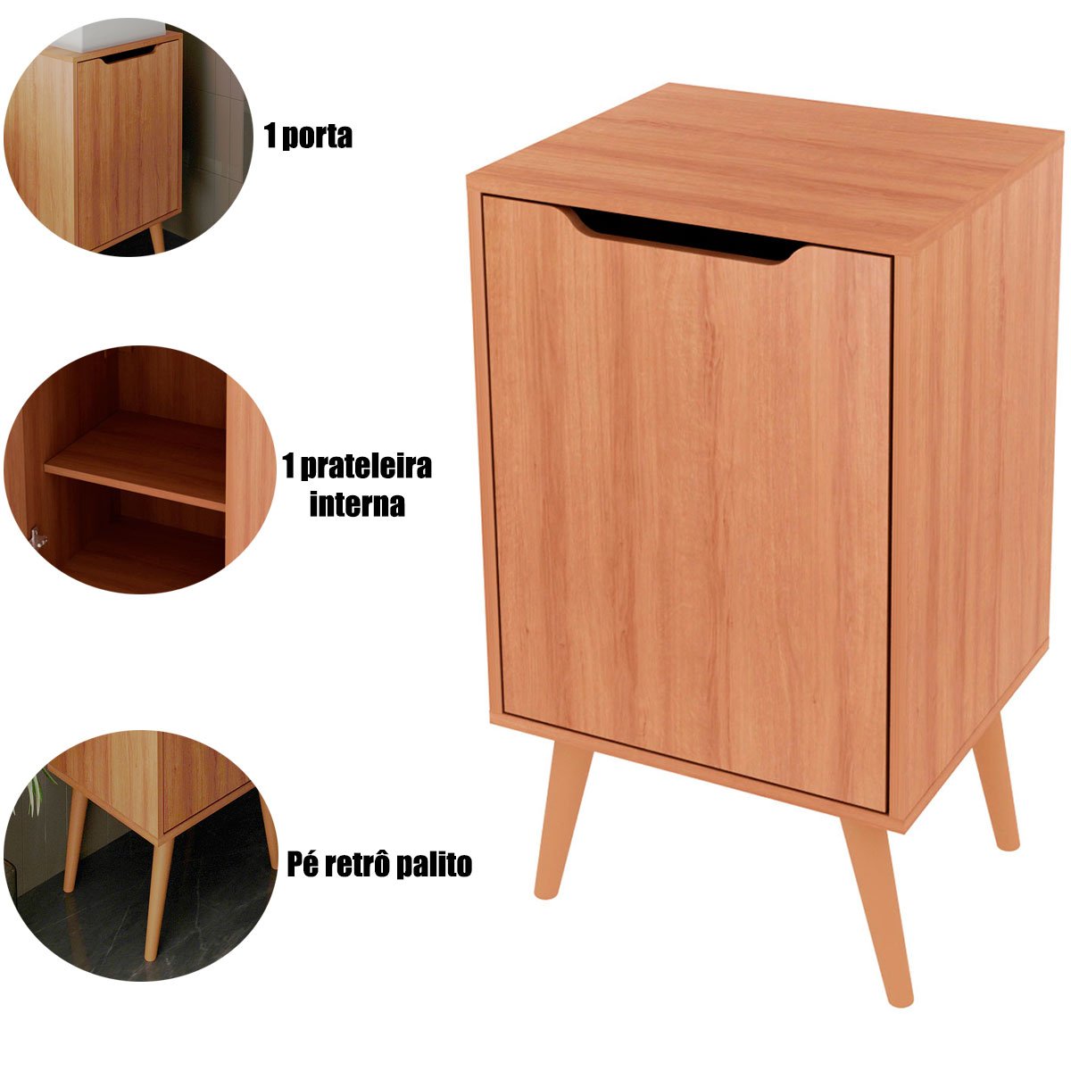 05 gabinete para banheiro 45 cm com 1 porta retro