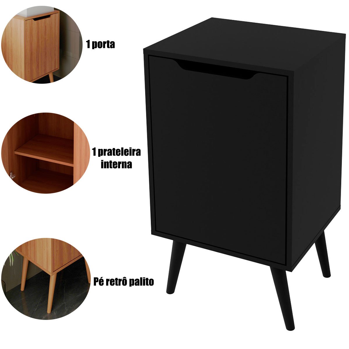 11 gabinete para banheiro 45 cm com 1 porta retro