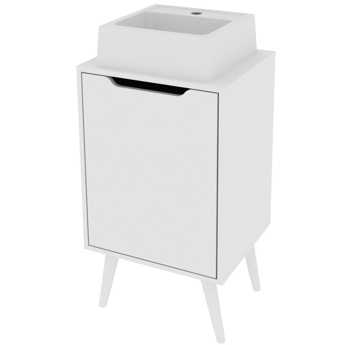 07 gabinete para banheiro 45 cm cuba quadrada 1 porta retro